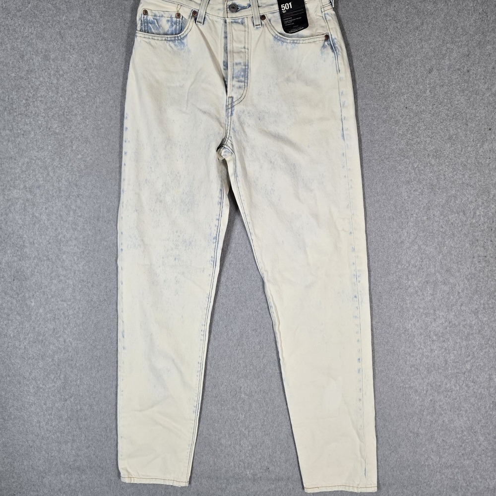 Levi's 501 Women Jeans 27X33 Cream Denim Original Fit Straight Leg 31" NWT